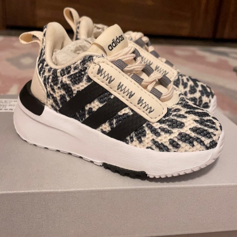 NEW! Baby Girl Adidas Leopard Racer Running Shoes